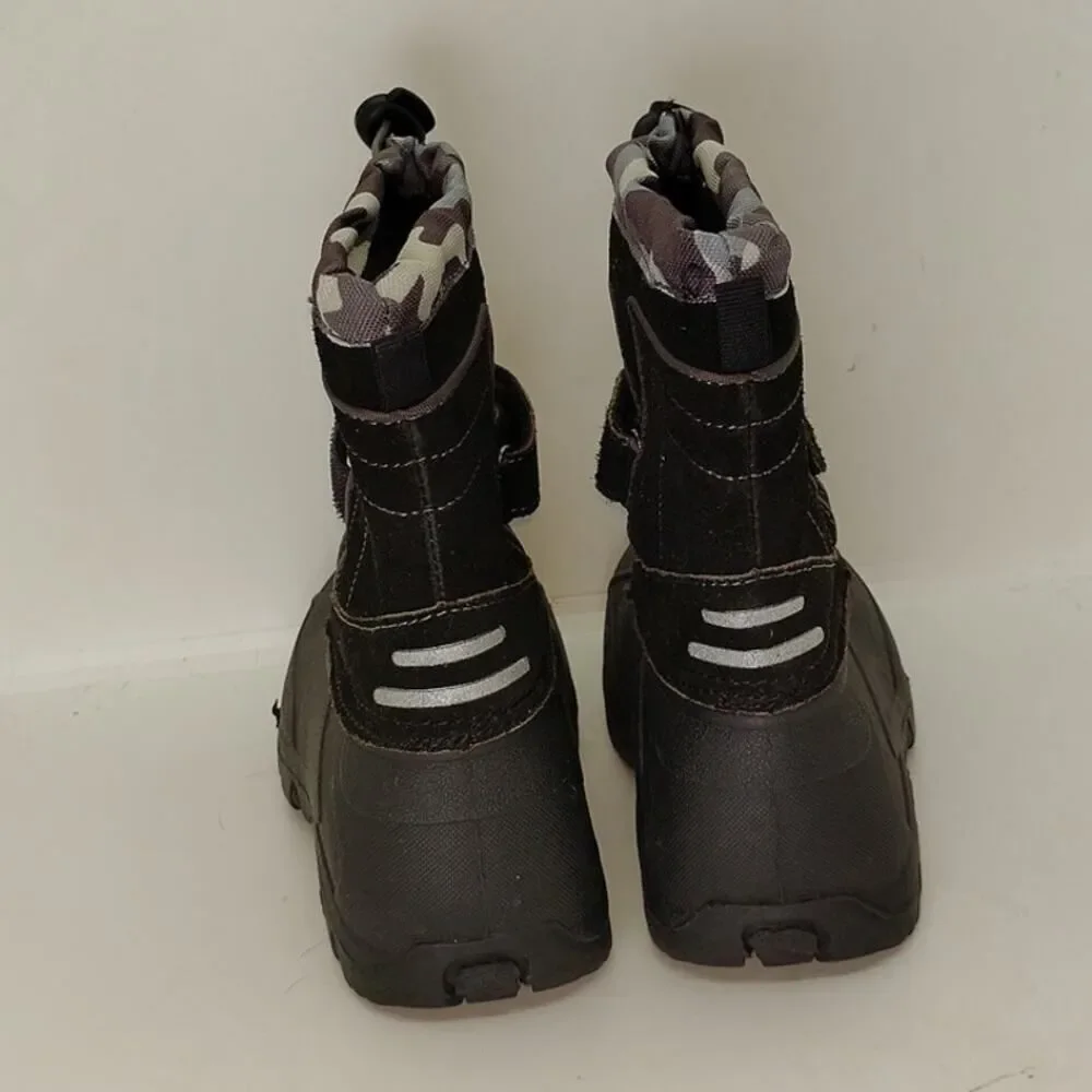 Sporto Boys Black & Gray Camo All Weather Lined Boots - Size 11/12